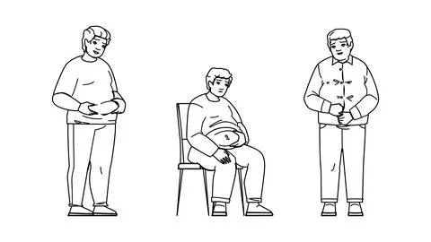 Fat overweight man vector Stock Illustration