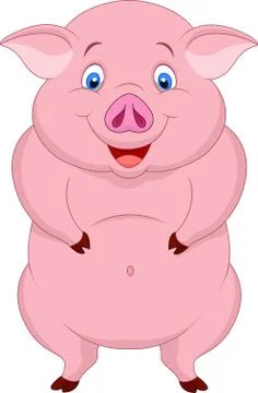 Fat pig cartoon Stock Illustration