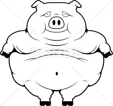 Fat Pig Stock Illustration