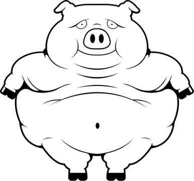 Fat Pig Stock Illustration