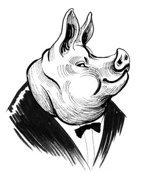 Fat pig Illustrazione stock