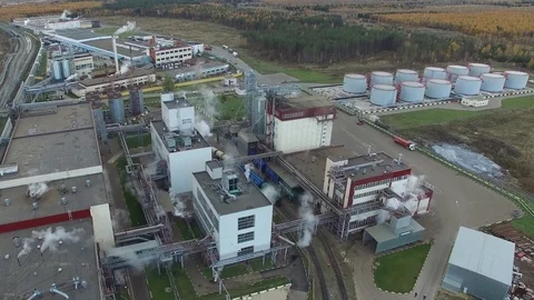 Fat plant. Factory for processing fat and oil. Vídeo Stock 104167144