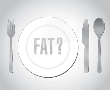 Fat question over a food layout concept. Stock Illustration
