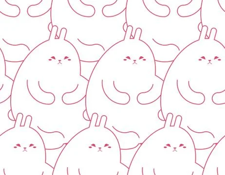 Fat rabbit pattern seamless. Thick hare background. Cute baby cloth texture v Illustrazione stock