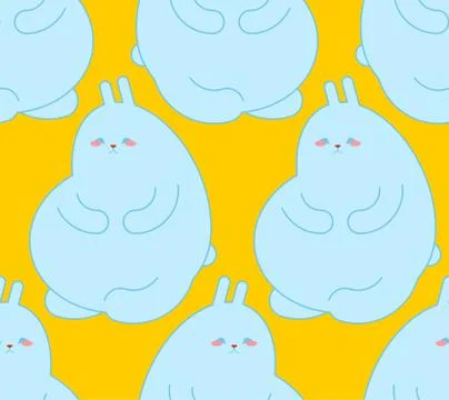 Fat rabbit pattern seamless. Thick hare background. Cute baby cloth texture v Illustrazione stock