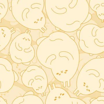 Fat rabbit pattern seamless. Thick hare background. Cute baby cloth texture v イラスト素材