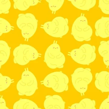 Fat rabbit pattern seamless. Thick hare background. Cute baby cloth texture v Stock Illustration