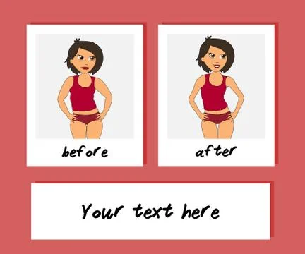 From fat to slim concept with copy space Illustrazione stock