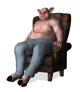 Fat Slob Stock Illustration