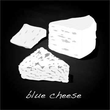 Fat soft blue cheese isolated Stock Illustration