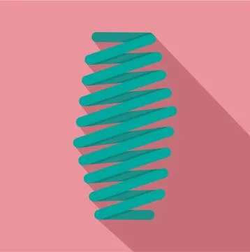 Fat spring coil icon, flat style Illustrazione stock