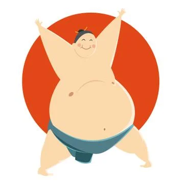 Fat Sumo fighter Stock Illustration