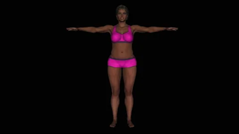 Fat To Thin Brown Female Front Video stock 143191084