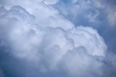 Fat thunderclouds in the sky before the storm Stock Photos