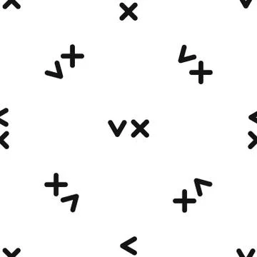 Fat tick and cross pattern seamless black Illustrazione stock