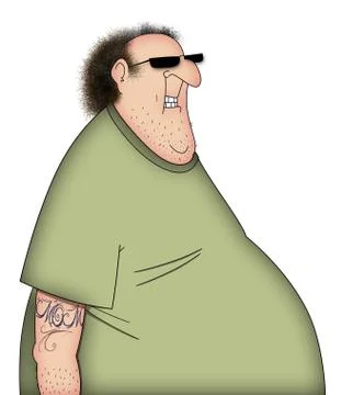 Fat tshirt guy Stock Illustration