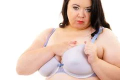 Fat woman big breast wearing bra ~ Premium Photo #262510139