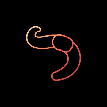 Fat Worm vector concept linear colorful icon on dark background Illustrazione stock