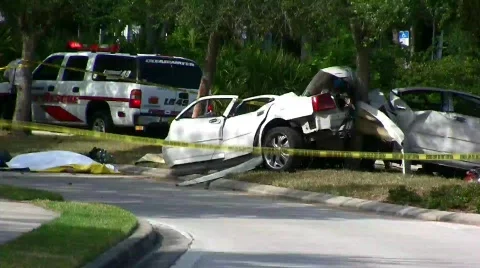 Fatal auto accident (vid 2) Video stock 378223