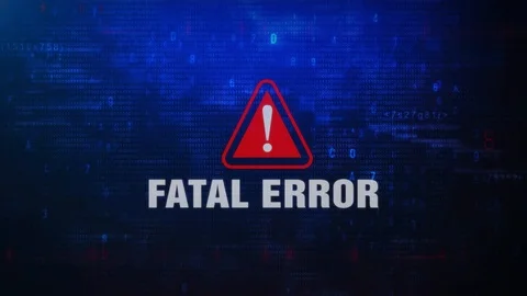 Fatal Error Alert Warning Error Message Blinking on Screen . Stock Footage 98444649