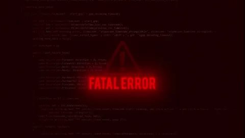 Fatal Error Message Animation System Failure Notification Stock Footage 343553327