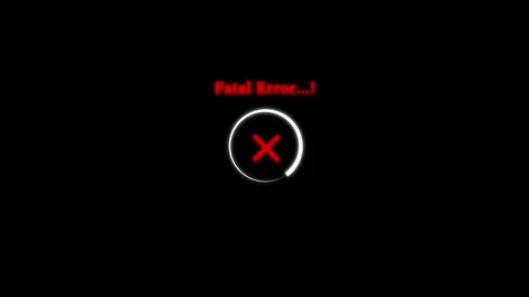 Fatal Error Message with Red Exclamation Mark Inside a animated White Circl.. Stock Footage 334122654