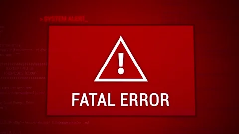 Fatal error message on red screen. Concept of big system failure. Stock Footage 305728535