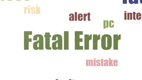 Fatal Error Tag Cloud Animated Isolated On White Stock Footage 103672357