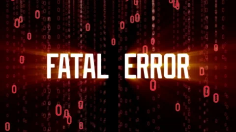 Fatal Error text on binary matrix background Stock Footage 295246766