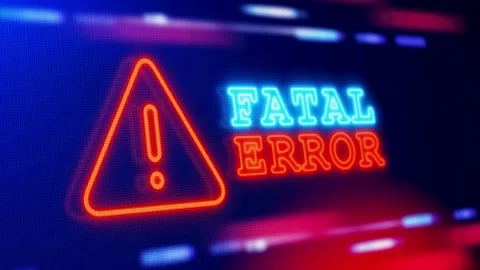 Fatal error Warning Alert Screen loop Blinking glitch Animation. Stock Footage 246261869