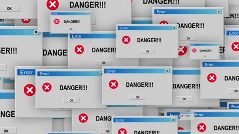 fatal errors Many Windows - 2D Transitio... | Stock Video | Pond5