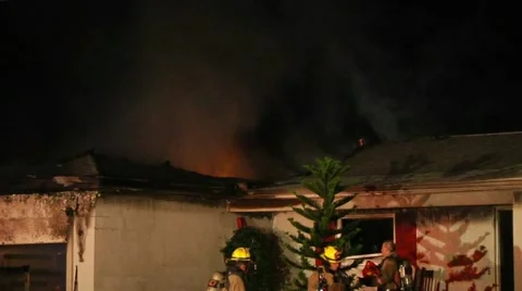Fatal House Fire CFR#1 Stock Footage 938913