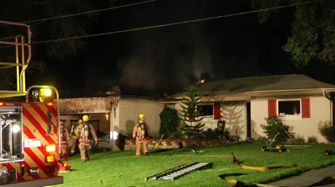 Fatal House Fire CFR#2 Stock Footage 938902