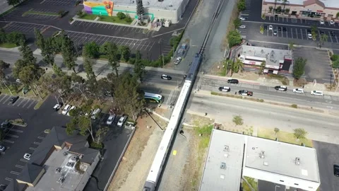 Fatal Pedestrian Train Accident in Montclair California Vídeo Stock 193657524