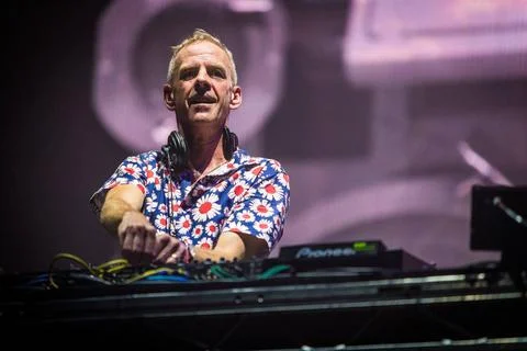  Fatboy Slim performs at the Main Stage at the opening day of T In The Par... Foto stock