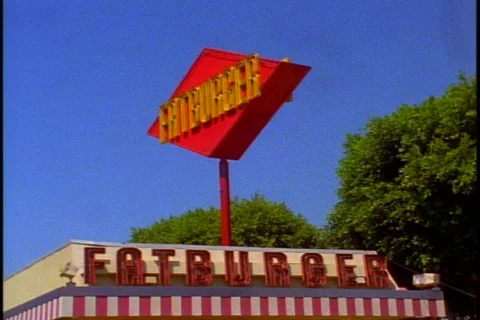 Fatburger hamburger stand Video stock 869370