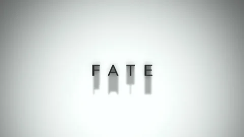 Fate 3D title animation matte black text on a white background Stock Footage 300717123