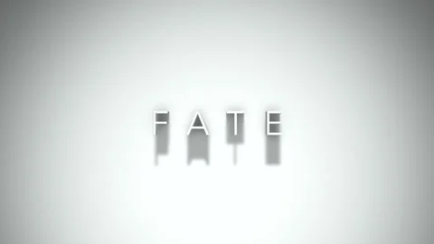 Fate 3D title animation with shadows on a white background Stock Footage 296518095