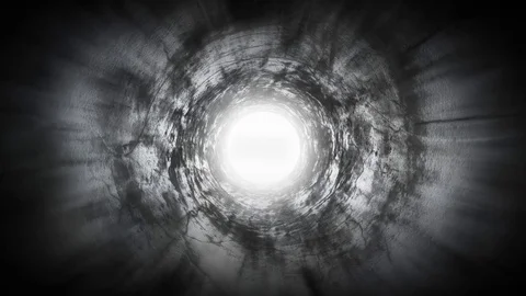 Fate at the end of a dark tunnel Video stock 78546313