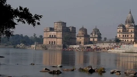 Fate at Orchha temple complex Video stock 111072991