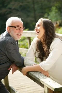 Father and daughter communicating together Stock Photos