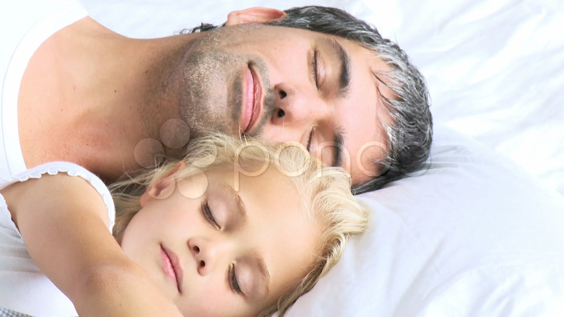 Sleeping Daughter Fathetsex Video - Father and daughter sleeping in a bed | Stock Video | Pond5