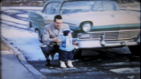 Father And Son By A 1957 Ford Fairlane F Stock Video Pond5