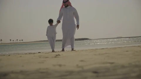 Father and son at the beach. Stock Footage 108256916