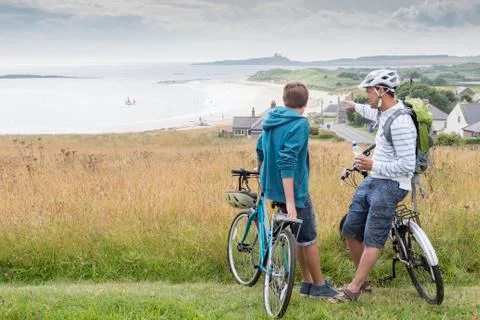 Father and son at the beach Foto stock