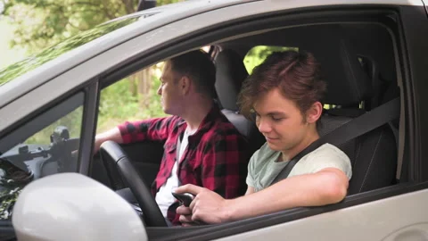 Father and son in car Stock Footage 138437097
