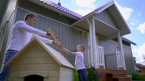 Father and son carpenter Stock Footage 82742884