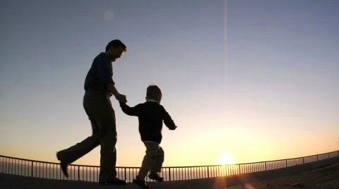 Father and son Stock Footage