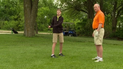 Father and Son Golf Stock Footage 74221544
