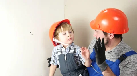 Father and son with hands. Stock Footage 58953141